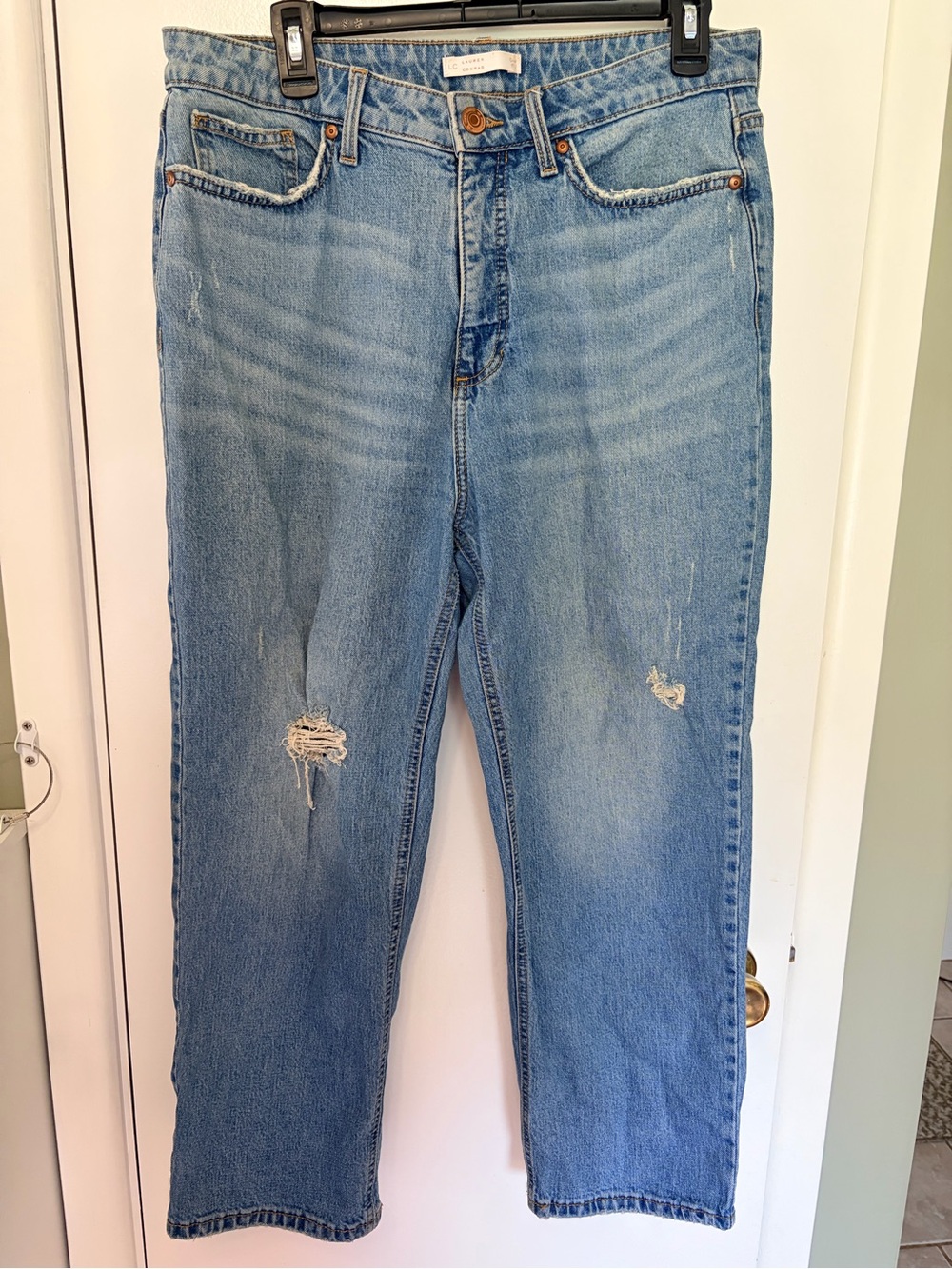 LC Lauren Conrad Light Blue Distressed Ankle Jeans